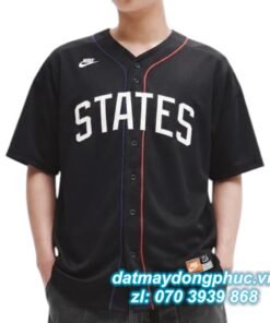 Đồng phục bóng chày STATES Đen Viền Đỏ