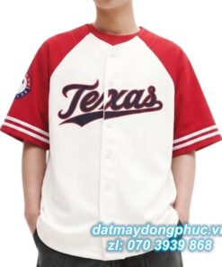 Đồng phục bóng chày Texas Trắng Đỏ