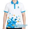 Đồng phục nhà hàng màu xanh trắng