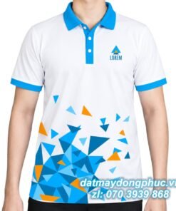 Đồng phục nhà hàng màu xanh trắng