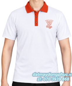 Đồng phục quán ăn màu trắng cam