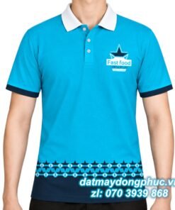 Đồng phục quán ăn màu xanh da trời