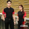 Áo đồng phục công ty màu đen phối đỏ