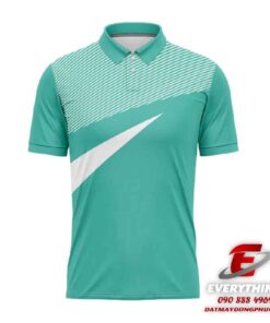 Đồng phục đánh golf màu xanh ngọc vệt trắng