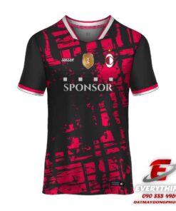 Đồng phục đá banh AC Milan màu đỏ đen