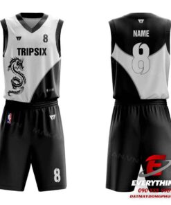 Đồng phục bóng rổ Tripsix màu trắng đen
