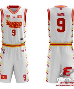 Đồng phục bóng rổ Saigon Heat trắng đỏ