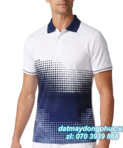 Áo Đồng Phục Tennis Polo Trắng Xanh Đen