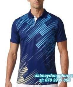 Áo Đồng Phục Tennis Polo Xanh Kẻ