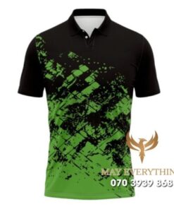 Áo Đồng Phục Tennis Polo Xanh Phối Đen
