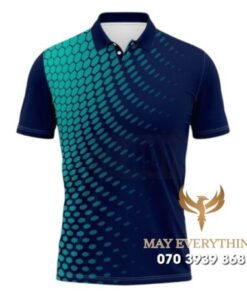 Áo Đồng Phục Tennis Polo Xanh Chấm Bi