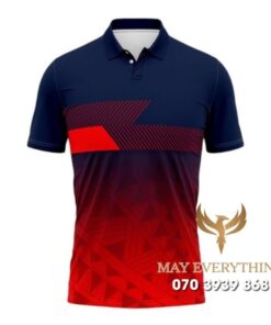 Áo Đồng Phục Tennis Polo Xanh Đen Phối Đỏ
