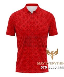 Áo Đồng Phục Tennis Polo Đỏ Kẻ Vuông
