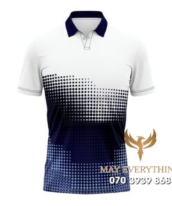 Áo Đồng Phục Tennis Polo Trắng Xanh Đen