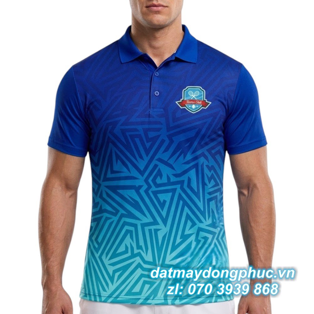 Áo Đồng Phục Tennis Polo Gradient Xanh Navy Áo Đồng Phục Tennis Polo Gradient Xanh Navy