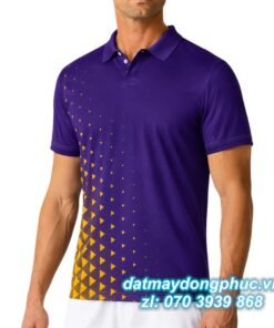 Áo Đồng Phục Tennis Polo Tím Vàng