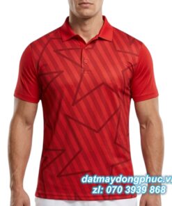 Áo Đồng Phục Tennis Polo Đỏ Ngôi Sao