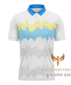 Áo Polo Đồng Phục Golf CLB Màu Trắng Phối Vàng Thiết Kế