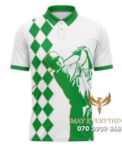 Áo Polo Đồng Phục Golf CLB Màu Trắng Xanh Golf Hiện Đại