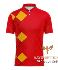 Áo Polo Đồng Phục Golf CLB Màu Đỏ Vàng Thiết Kế Hiện Đại