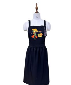 May tạp dề màu đen in logo