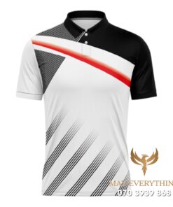 Áo Polo Đồng Phục Golf CLB Màu Trắng Phối Đen Thiết Kế
