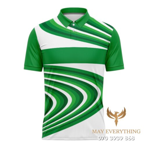 Mau ao choi golf CLB Di Linh mau xanh la thiet ke doc GF427 Photoroom