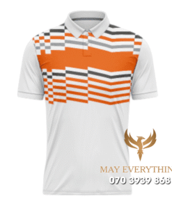 Áo Polo Đồng Phục Golf CLB Màu Trắng Cam Thiết Kế Phong Cách