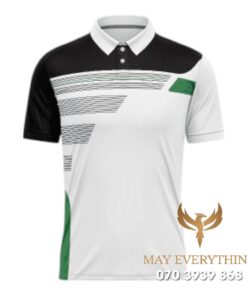 Áo Polo Đồng Phục Golf CLB Màu Trắng Đen Thiết Kế Phong Cách