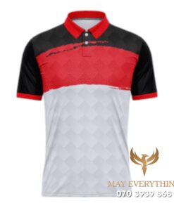 Áo Polo Đồng Phục Golf CLB Màu Đỏ Kẻ Trắng