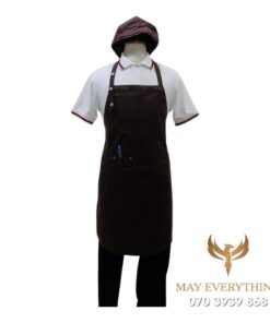 In tạp dề 24h siêu tốc màu nâu