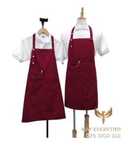 In tạp dề 24h siêu tốc màu đỏ đô