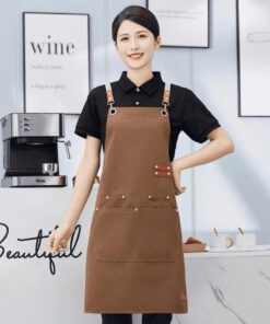 May tạp dề quán cafe màu nâu