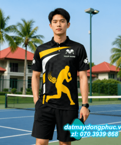 Áo Đồng Phục Pickleball In Hình Màu Vàng