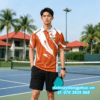 Áo Đồng Phục Pickleball Màu Cam In Hình 3 Áo Đồng Phục Pickleball In Tên CLB Màu Xanh Đen