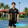 Áo Đồng Phục Pickleball Màu Đen Phối Vàng In Hình 4 Áo Đồng Phục Pickleball Màu Đen Phối Vàng In Hình