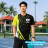 Áo Đồng Phục Pickleball Màu Đen Phối Xanh Lá