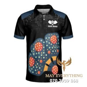 Áo Đồng Phục Pickleball Màu Đen In Hình Áo Đồng Phục Pickleball Màu Đen In Hình