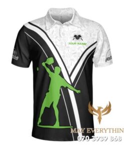 Áo Đồng Phục Pickleball Màu Đen In Hình CLB