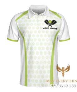 Áo Đồng Phục Pickleball Màu Trắng In Logo Team