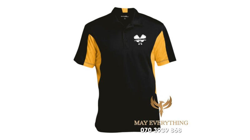 Áo đồng phục pickleball màu đen vàng polo đơn giản