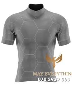Áo thun chạy xe đạp họa tiết lục giác