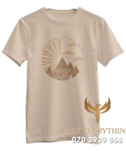 Áo thun leo núi màu kem in hình