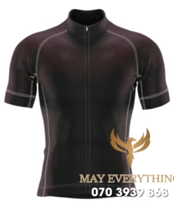 Áo thun chạy xe đạp màu đen viền chỉ