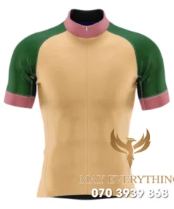 Áo thun chạy xe đạp màu cam phối xanh