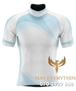 Áo thun chạy xe đạp màu xanh dương họa tiết