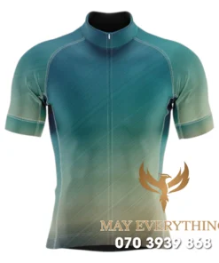 Áo thun chạy xe đạp màu xanh thạch anh