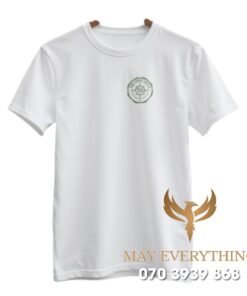 Áo thun leo núi màu trắng in logo