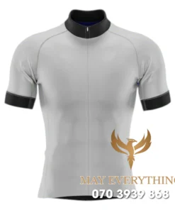 Áo thun chạy xe đạp màu xám viền đen