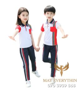 Đồng phục học sinh mẫu thể dục in logo trường